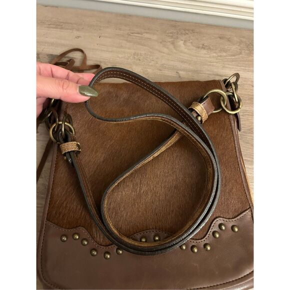Noa Italian Leather haircalf crossbody bag studded Boho western cowgirl - Picture 16 of 16